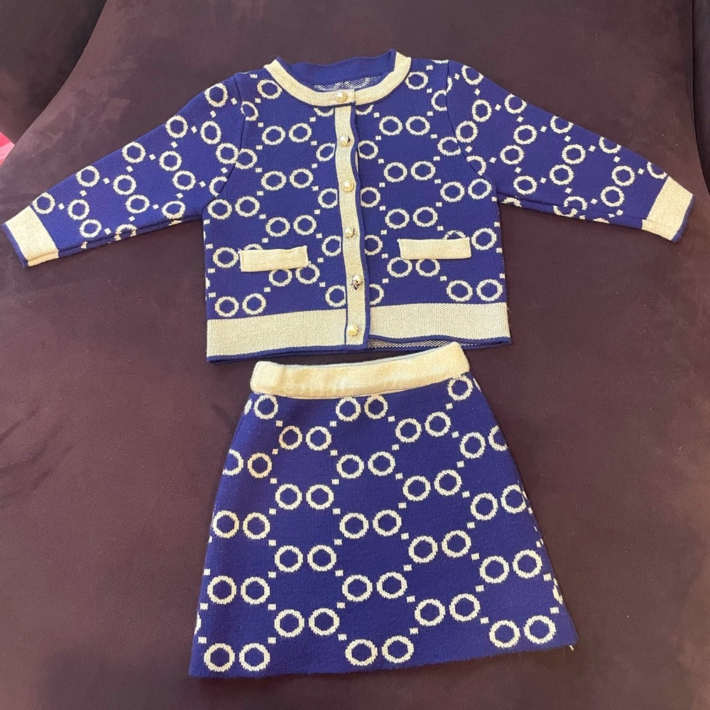 Mia Belle Girls holiday knit set. Size 3T. Worn twice.